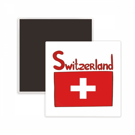 

Switzerland National Flag Red Pattern Square Ceracs Fridge Magnet Keepsake Memento