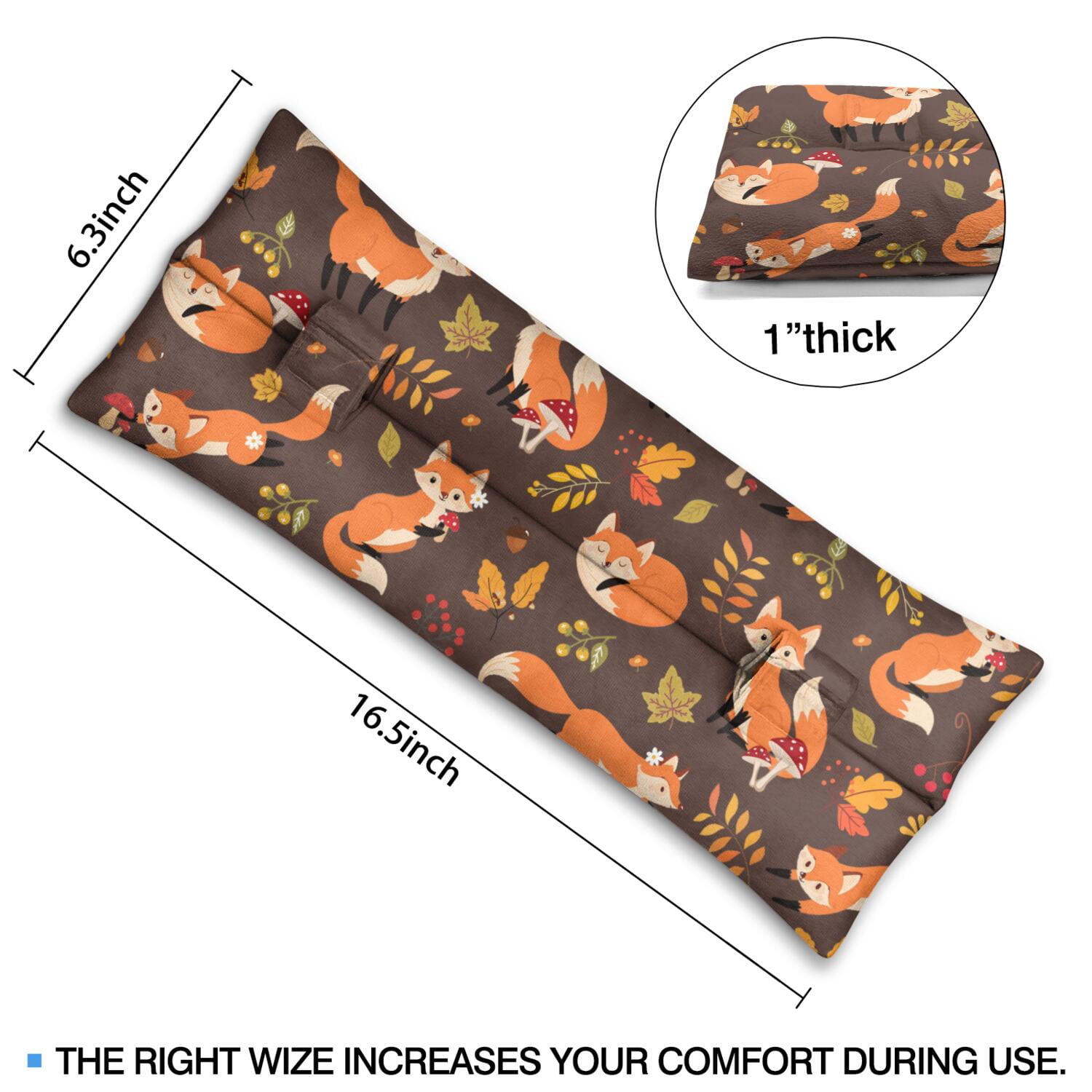 Wild Fox Tree Pattern Seatbelt Pillow Post Surgery - Soft Chest Recovery Cushion for Mastectomy & Heart Procedures, Universal Car Fit (Cute Foxy Sky Art)