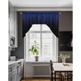 thumbnail image 3 of Navy Blue Black Ombre Swag Valances for Windows, Small Curtains Drapes, Modern Abstract Striped Gradient Kitchen Window Curtains Over Sink Window Treatment Valance for Bedroom/Bathroom 56"x36", 3 of 5
