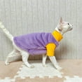 thumbnail image 2 of HQREA Sphynx Cat Sweater, Warm Hairless Cat Clothes Pet Fleece Pullover for Cold Weather, 2 of 6