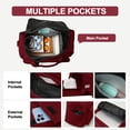 thumbnail image 5 of DAKIMOE Travel Duffle Bag for Women Men, Weekender Overnight Bags Carry on Gym Bag with Wet Pocket/Adjustable Strap/Shoe Compartment, Foldable Waterproof Duffel Tote for Plane Sports Dance, Wine Red, 5 of 10