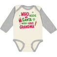 thumbnail image 3 of Inktastic Who Needs Santa when I Have Grandma Boys or Girls Long Sleeve Baby Bodysuit, 3 of 5