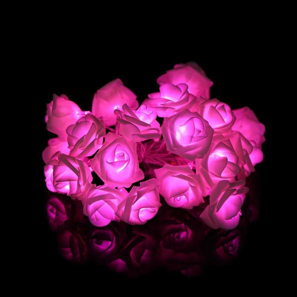 Tebru 2.5m/5m LED Rose Flower LED String Lights Christmas Wedding Party