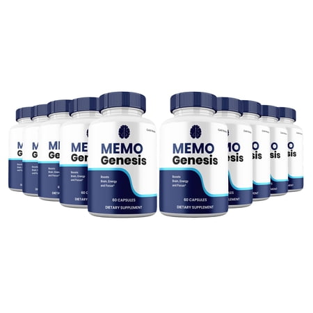 Memo Genesis Capsules, Advanced Maximum Strength Pills Cognitive and Brain, MemoGenesis Supplement for Clarity (10 Pack)