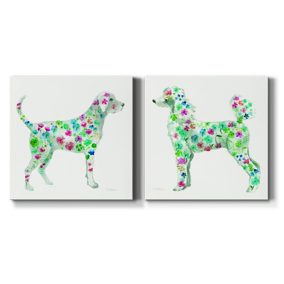 Tapestry Labrador - Premium Gallery Wrapped Canvas - Ready to Hang Set of 2 - 16 x 16 Each
