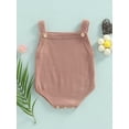 thumbnail image 2 of Coduop Newborn Sleeveless Knit Bodysuit,Infant Baby Boat Neck Button Playsuit Rompers, 2 of 8
