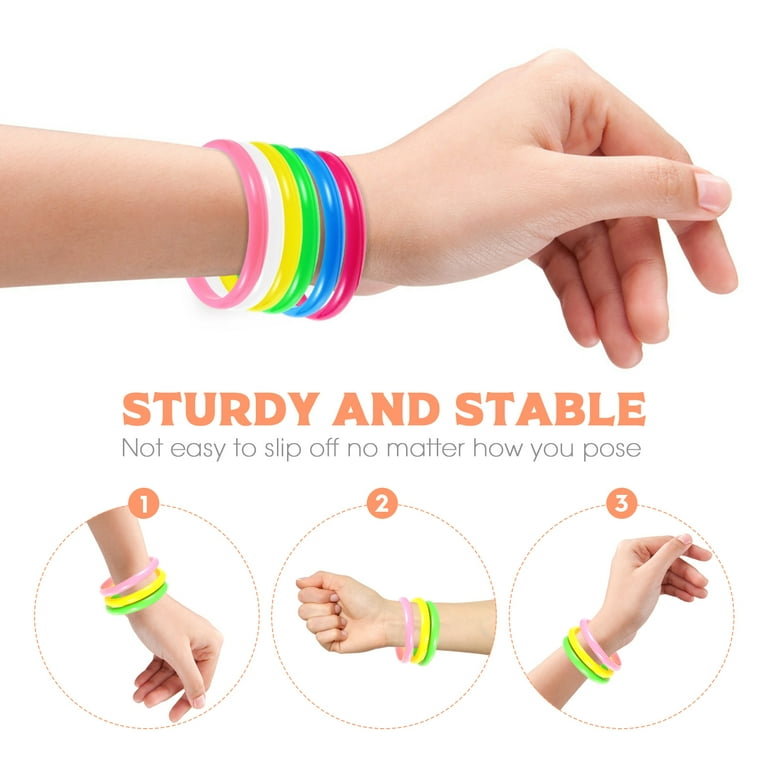 NUOLUX Bracelets Bangle Plastic Bracelet Party Kids Charm Candy Color  Favors Bulk Birthday 