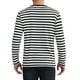 thumbnail image 3 of Camisetas de manga larga de estilo CHIC para hombres, patrón a rayas, cuello redondo, ajuste regular, camisetas de pullover 2XL en negro y blanco, 3 of 6