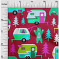 thumbnail image 2 of oneOone Georgette Viscose Red Fabric Camping Hike Point Fabric For Sewing Printed Craft Fabric By The Yard 42 Inch Wide, 2 of 6