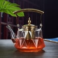 thumbnail image 3 of Langgg Glass Teapot Copper Handle 33 oz Boiling Tea Kettle for Home Flowering Tea, 3 of 9