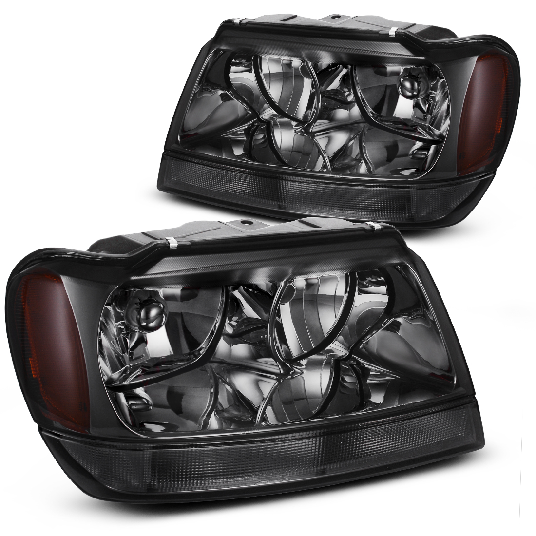 RVNI Headlights Assembly for1999-2004 Jeep Grand Cherokee Smoked
