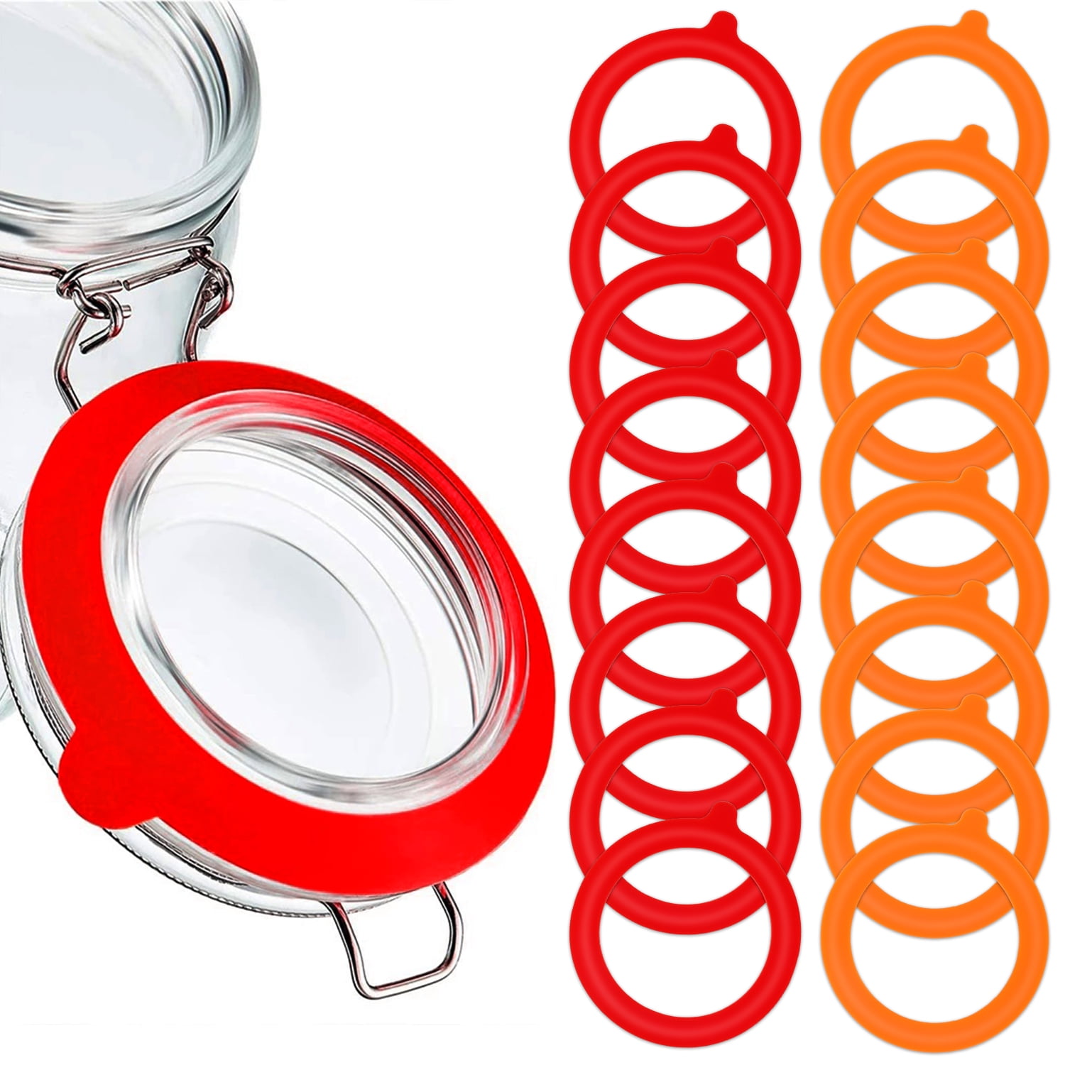 16 Pack Silicone Replacement Gasket, Airtight Rubber Seals Rings for