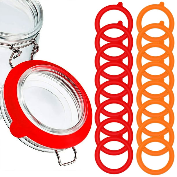 16 Pack Silicone Replacement Gasket, Airtight Rubber Seals Rings for