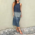 thumbnail image 1 of WILLBEST Maxi Vestidos de Mujer Vestido Largo Informal de Lino sin Mangas con Abertura y Degradado Teñido Anudado para Mujer XXXGrande, 1 of 3