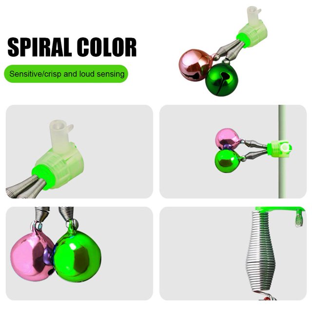 Luz de caña de pescar con alarma de mar de poste de anillo de campanas (color espiral)