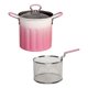 thumbnail image 3 of Olla freidora pequeña con cesta para freír, calentador de leche, antiadherente, universal, capacidad de 3 l, tapa de vidrio para freír, cocinar en, 3 of 7