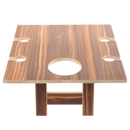 ETHZZLE 1Pcs Foldable Wood Table for Outdoor Use at Beach and Park with Storage 30.00X24.00X13.00cm