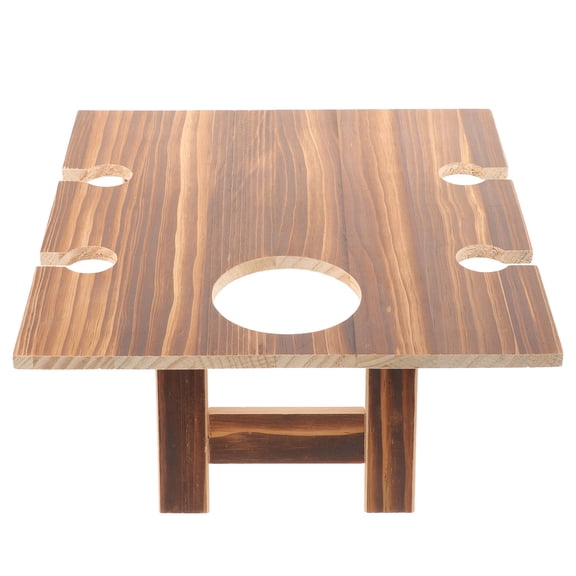 ETHZZLE 1Pcs Foldable Wood Table for Outdoor Use at Beach and Park with Storage 30.00X24.00X13.00cm