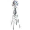 Ktaxon 8FT Weather Resistant Yard Garden Windmill Gray & Red Ornamental Windmill