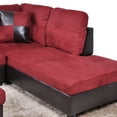 thumbnail image 6 of Hommoo Flannel and PVC Living Room Furniture Sets, L Shaped Couches and Sofas, Modern Sectional Sofa for Home & Office, Red(No Ottomans), 6 of 7