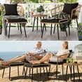 thumbnail image 3 of Dextrus 5 Piece Wicker Outdoor Patio Bar Set with Footrest, Black, 3 of 6