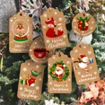 thumbnail image 5 of 50 etiquetas de papel Kraft con diseño de Feliz Navidad para embalaje de regalos de fiesta, etiquetas de papel para envolver regalos hechas a mano, etiquetas de Papá Noel, suministros de decoración, 5 of 5