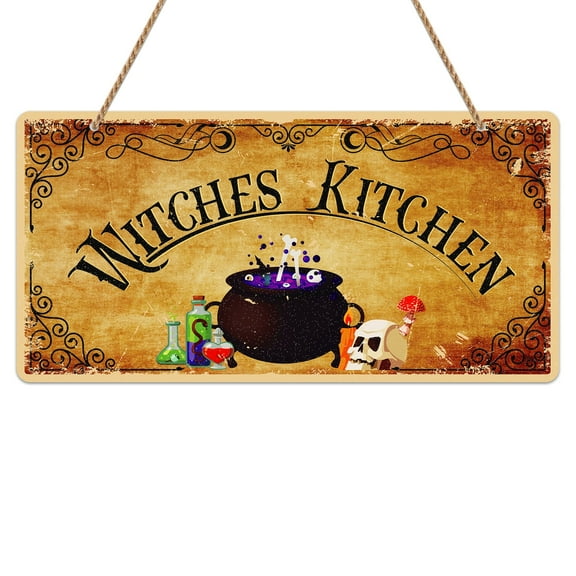 WaaHome Halloween Witches Kitchen Door Sign