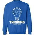 thumbnail image 2 of OXI Crewneck Sweatshirt - Thinking Please Be Patient,Basic Casual Sweatshirts for Men's and Women Fleece Sweatshirt Long Sleeve- Royal Blue Medium, 2 of 2