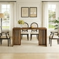 thumbnail image 2 of Fnova 63" Pub Table, Rectangular Wood Kitchen Dining Counter Workspace High Top with Louvered Base, for Kitchen, Dining Room & Commercial Use, 2 of 20