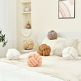 thumbnail image 6 of Petrella Knot Pillow Ball Round Throw Pillows Home Decor Cushion Decorative Throw Pillows Lambswool Light Gray 8 Inch, 6 of 7