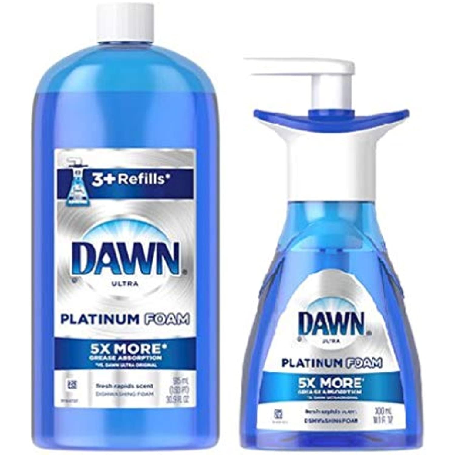 Dawn Platinum Erasing Dish Foam, Dishwashing Soap Pump And Refill Fresh