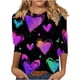 thumbnail image 2 of RKSTN Valentines 3/4 Sleeve Tops for Women Oversized Crewneck Valentine's Day Graphic Printed Short Sleeve T Shirt Womens Casual Round Neck Loose Comfy Loves Heart Print Three Quarter Sleeve Shirts, 2 of 6