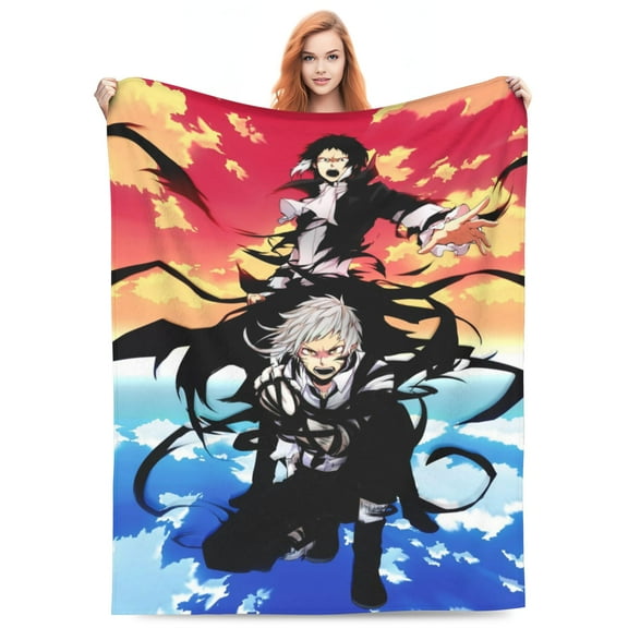 Bungo Stray Dogs Bed Blanket 3D Printed Throw Blanket Lightweight Super Soft Air Conditioning Room All Season Blanket Sofa Couch Bed Fans Cartoon Blanket 40"x30"