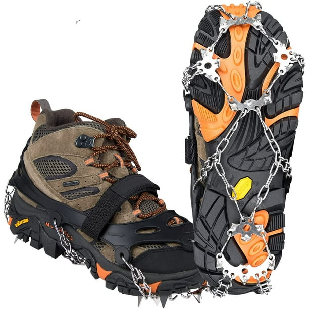 Crampons for Hiking Boots，Traction Cleats Ice Snow Grips with 19