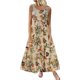thumbnail image 2 of ICHUANYI Clearance Fashion Women Summer Casual Print Round-Neck Sleeveless Vest Long Dress(Yellow, L) ICHUANYI WER2023080707790, 2 of 8