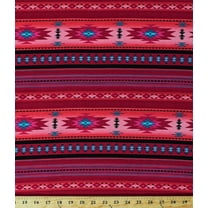 Cotton Southwestern Stripe Aztec Southwest Tribal Tucson Pink Blue Cotton Fabric Print by the Yard (201PINK)