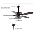 thumbnail image 3 of JONATHAN Y Cammy 52" 3-Light Traditional Transitional Iron LED CEILING FAN, Oil Rubbed Bronze, 3 of 9