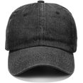 thumbnail image 2 of Washed Baseball Cap Distressed Denim Cotton Dad Hat Adjustable Polo Trucker Unisex Style Hat, 2 of 7