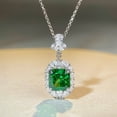 thumbnail image 5 of 100% 925 Sterling Silver Radiant Cut 5CT Emerald Citrine Aquamarine High Carbon Diamonds Pendant Necklace Fine Jewelry, 5 of 7