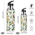 thumbnail image 2 of Yayeee 20oz Insulated Water Bottle Double Wall Stainless Steel with Flip Straw Lid, Light Green Floral Pattern, 2 of 7