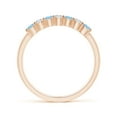 thumbnail image 2 of Angara Natural 0.24 Ct. Aquamarine with Diamond Non Eternity Ring in 14K Rose Gold for Women (Ring Size: 11.5), 2 of 9