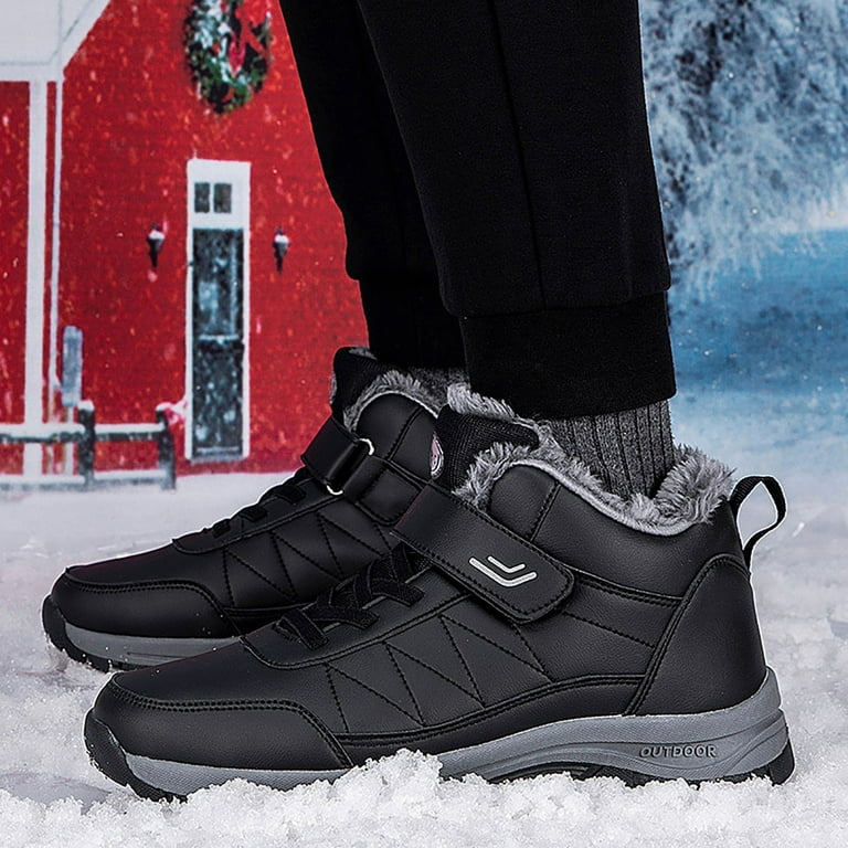 2024 New Lovers Shoes Boots For Mens Extra Wide Snow Boots Mens Boys Short Bootie Mens Boots Snow Outdoor Winter Warm Shoes Snow Boots for Men Size 9