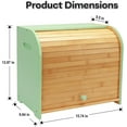 thumbnail image 3 of Bread Box for Kitchen Countertop, Double Layer Bamboo Bread Storage Container for Homemade Bread, Roll Top Bread Box with 3 Adjustable Height for Kitchen Counter, Cyan Breadbox Organizer, 3 of 14