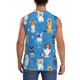 thumbnail image 4 of Fotbe Cute Dogs Men's Camiseta sin Mangas Estampada para Hombres, Playera Casual para Gimnasio, Entrenamiento, Playa-3X-Large, 4 of 7