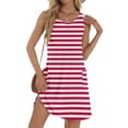 thumbnail image 2 of Puntoco Dresses for women Womens Casual Summer Dress 2025 Loose Tank Striped T-Shirt Dresses Sleeveless Sundress with Pockets Red L(L), 2 of 8
