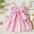 thumbnail image 7 of Mercatoo Toddler Baby Girl Sleeveless Summer Dress Spaghetti Strap Striped Dress Casual Beach Front Bow A-line Sundress, 7 of 7