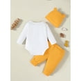 thumbnail image 3 of 3 Months Baby Boys Clothes 6 Months Boys 3PCS Fall Winter Outfits Set Animals Print Infant Boys Long Sleeve Top Pants Set with Hat Yellow, 3 of 9
