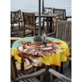 thumbnail image 2 of Outdoor Tablecloth with Umbrella Hole for Patio/Picnic/Party/Camping, Sunflower Tiger Waterproof Table Cloth Round Cover Washable, Yellow Floral Summer Botanical Farmhouse (Dia 54"), 2 of 8