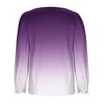 thumbnail image 6 of Scyoekwg Elegant Blouses for Women Long Sleeve Square Neck Top Fall Fashion Gradient Graphic Tops Casual Stretchy Pullover (Purple,XXL), 6 of 6