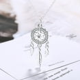 thumbnail image 4 of 925 Sterling Silver Feather Charm Necklace Pendant Dream Catcher Statement Choker Decoration Jewelry Luxury With You Accessories Trendy Best For Gift For Women And Men, 4 of 5